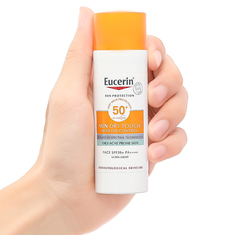 Kem chống nắng Eucerin Sun Dry Touch Acne Oil Control Face SPF 50+/PA++++ cho da nhờn mụn chai 50ml - 12